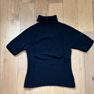 Talbots short sleeve black turtleneck cashmere and silk. Petite medium.